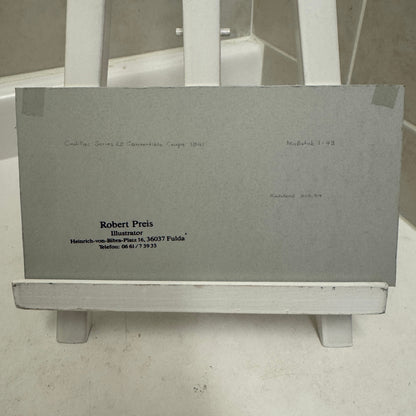 1941 Cadillac Convertible Coupe Car Illustration Art Drawing Vintage Miniature