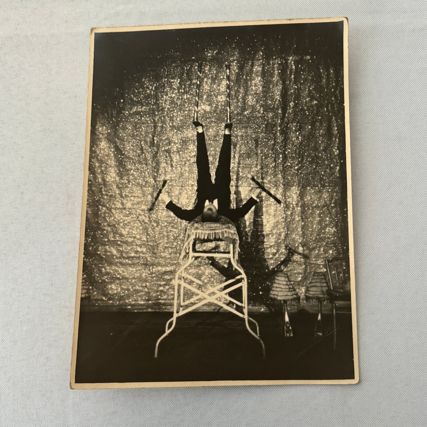 Vintage Circus Performer Balancing Act Juggling Photo Photograph