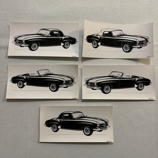 Vintage Mercedes 190SL 190 SL Roadster Hardtop Photo Photograph Lot 5x