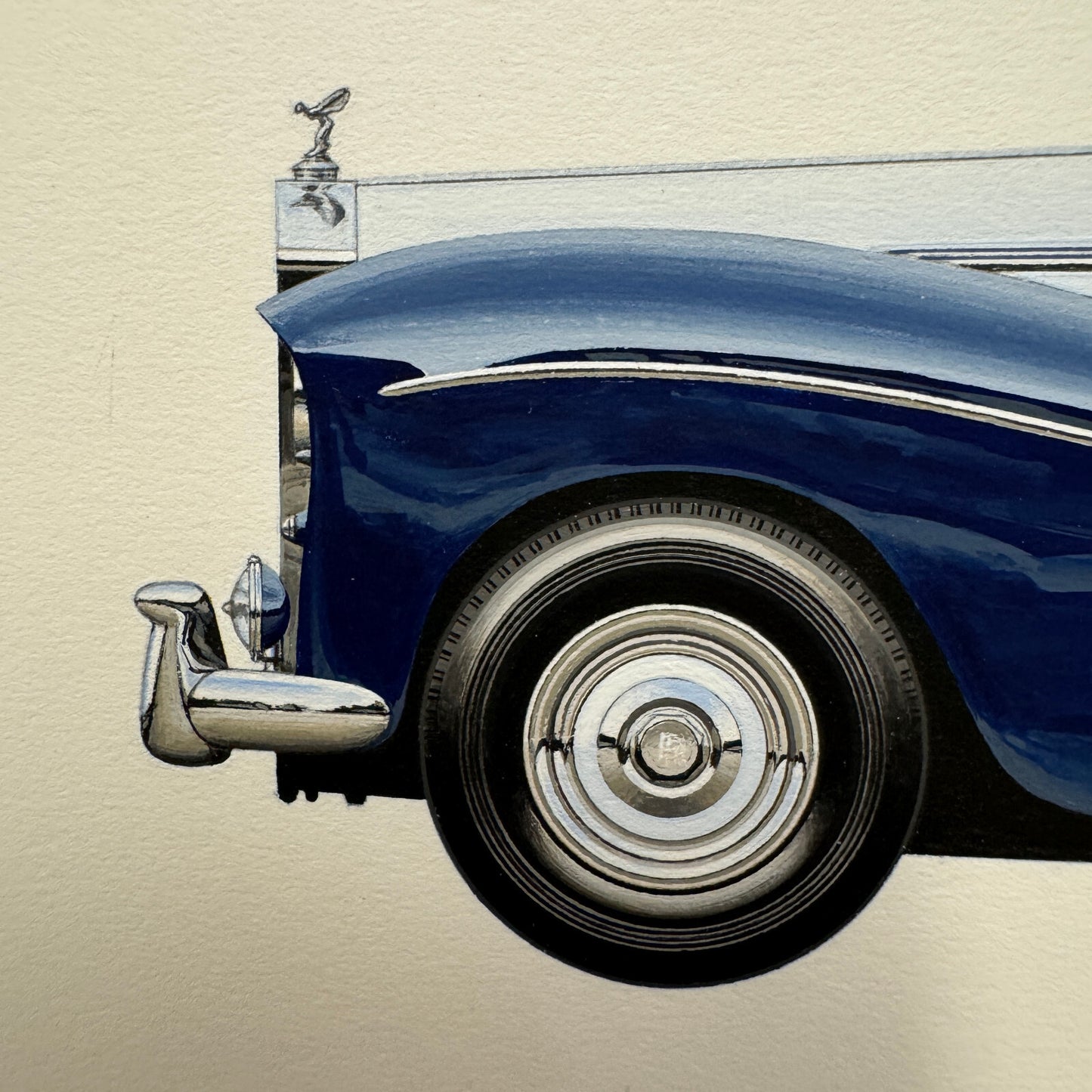 1958 Rolls Royce Silver Cloud Saloon Car Illustration Art Drawing Hand Drawn