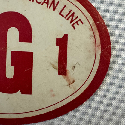 Vintage Hamburg American Line Ship Luggage Label