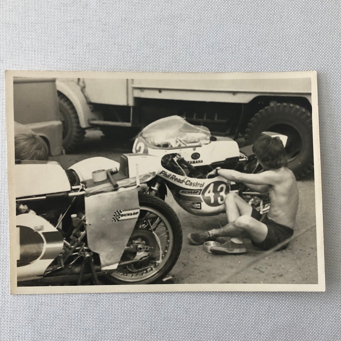 Vintage Motorcycle Racing Photo photograph Yamaha Bike Phil Read 1971