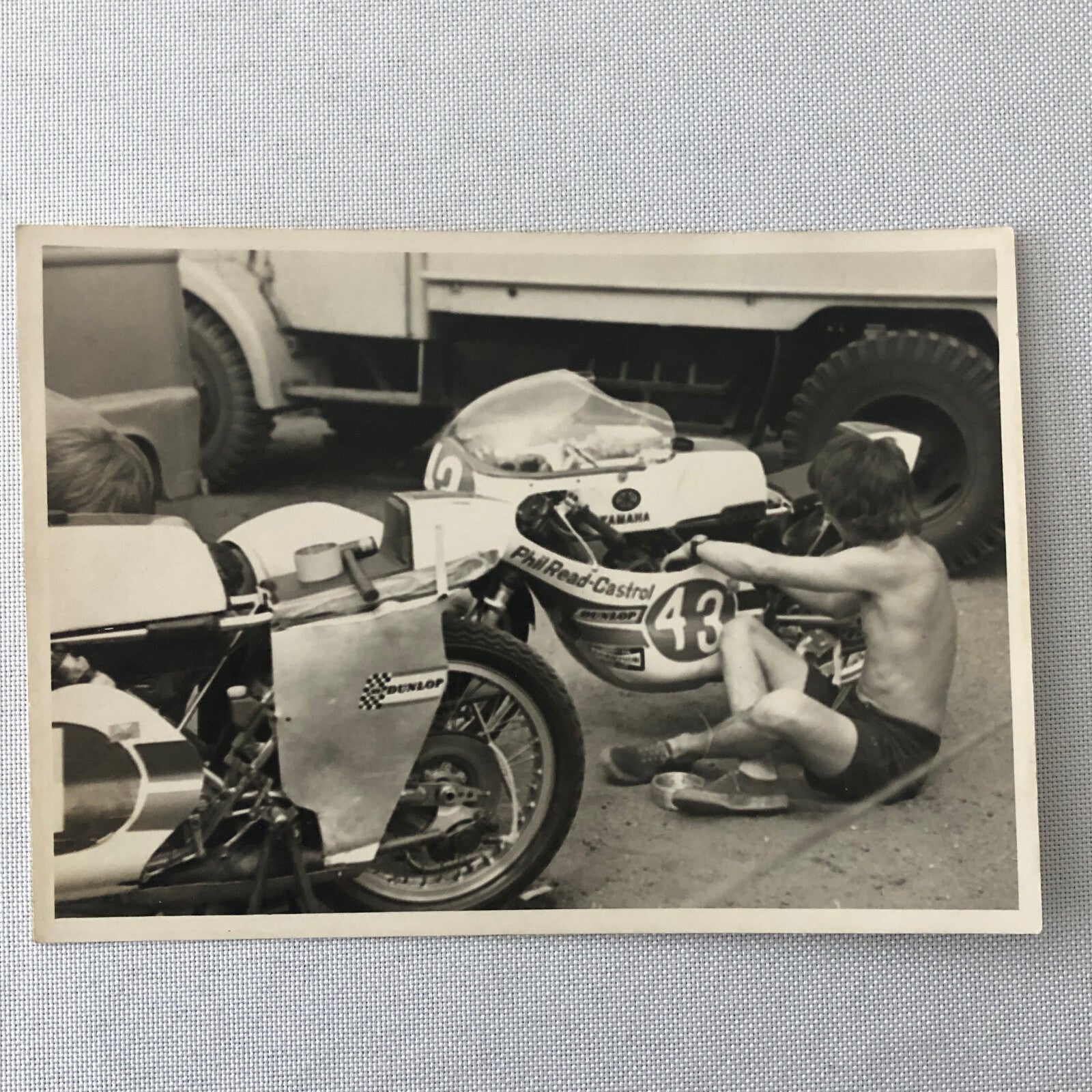 Vintage Motorcycle Racing Photo photograph Yamaha Bike Phil Read 1971