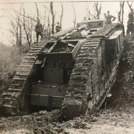Early Military Tank WW1 World War 1 Glass Plate Lantern Slide
