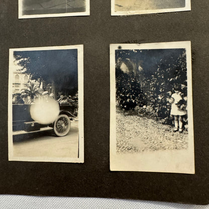 Vintage Photo Album Pages Car Automobile People Horse Cow Animals European