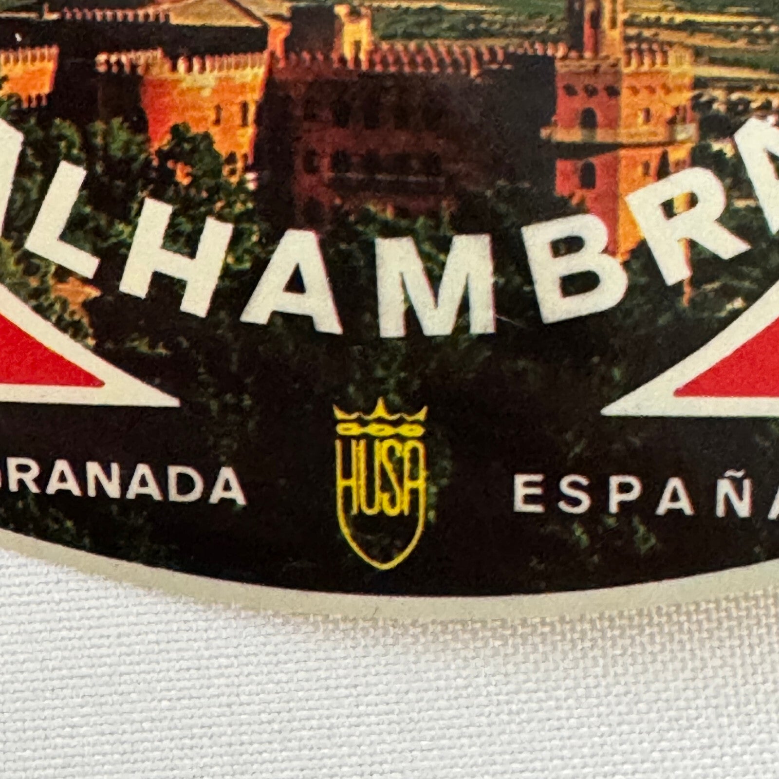 Vintage Travel Label Hotel Alhambra Granada Espana Spain Spanish Palace