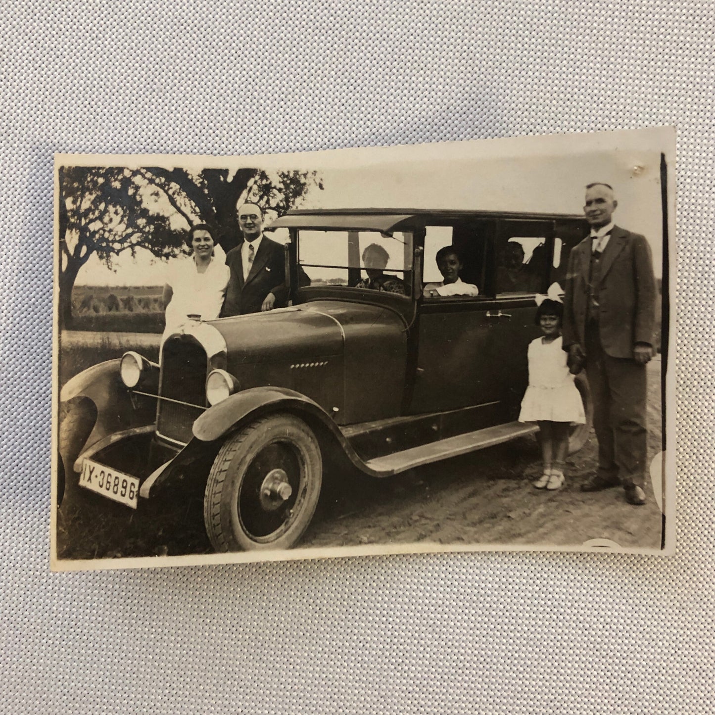 Vintage Photo Photograph Family Child with Antique Automobile Car - Tag AL22SM2