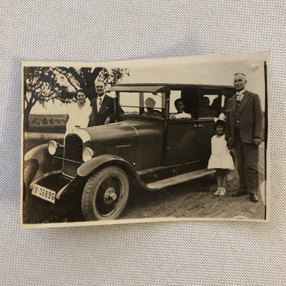 Vintage Photo Photograph Family Child with Antique Automobile Car - Tag AL22SM2