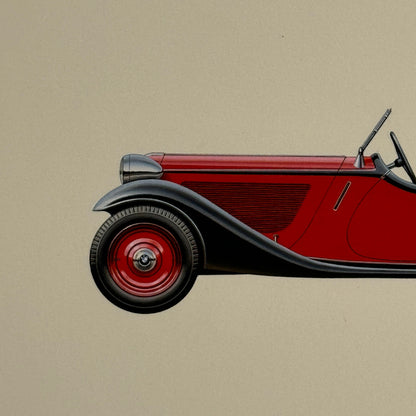 1953 BMW 315 Sport Car Illustration Art Drawing Hand Drawn Vintage