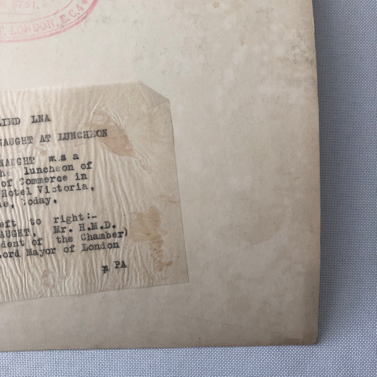 Vintage Press Photo Photograph Prince Arthur of Connaught Luncheon London 1933