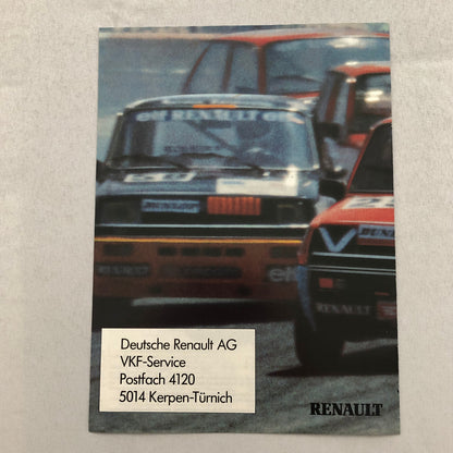 Renault 5 Alpine Turbo Special Sales Brochure Catalog GERMAN Text