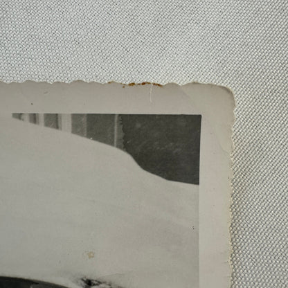 Vintage Photo Car Automobile Buried In Snow Snowstorm Man