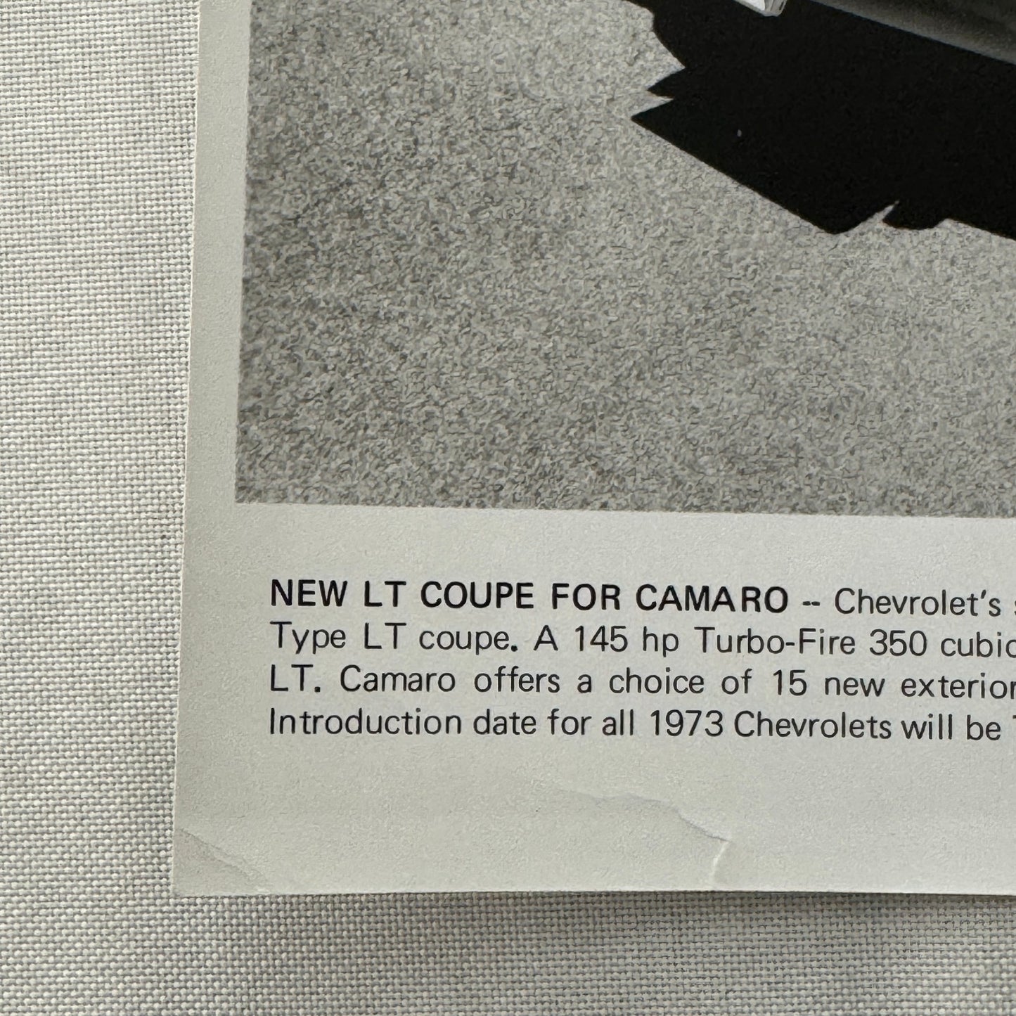 1973 Chevrolet Camaro Factory Press Publicity Photo Photograph Vintage