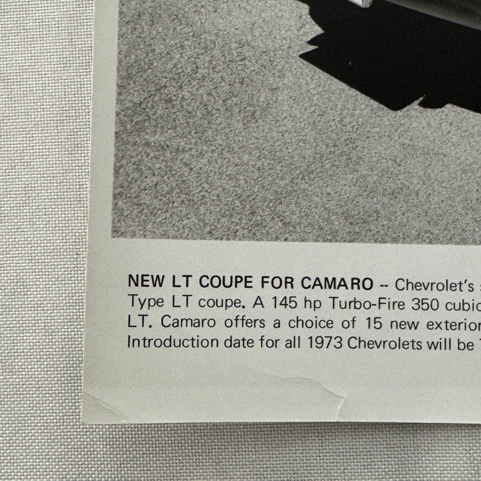 1973 Chevrolet Camaro Factory Press Publicity Photo Photograph Vintage