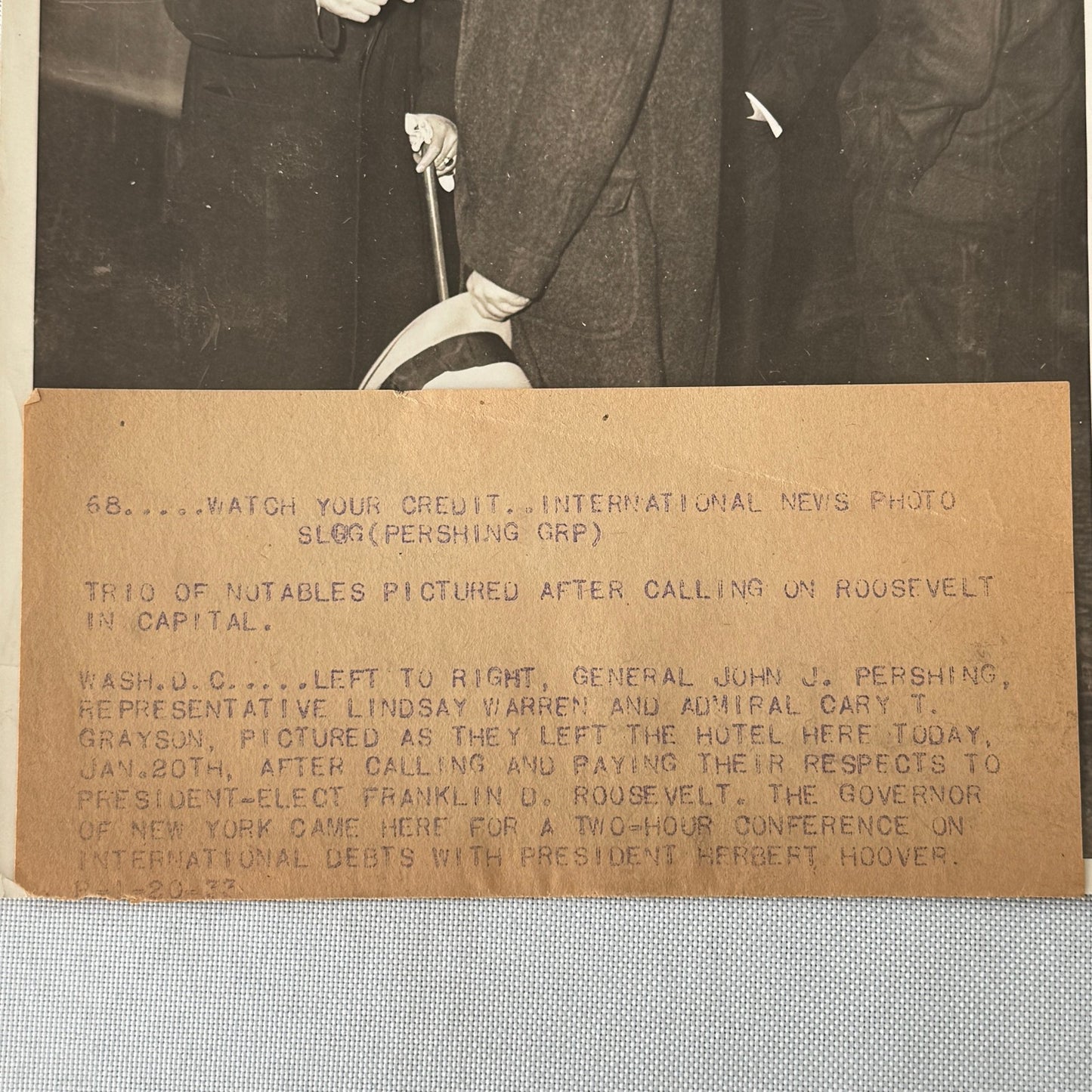 General John J Pershing Admiral Cary T Grayson Press Photo Photograph Print