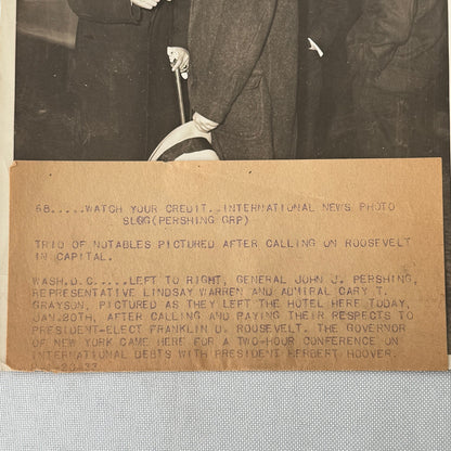 General John J Pershing Admiral Cary T Grayson Press Photo Photograph Print