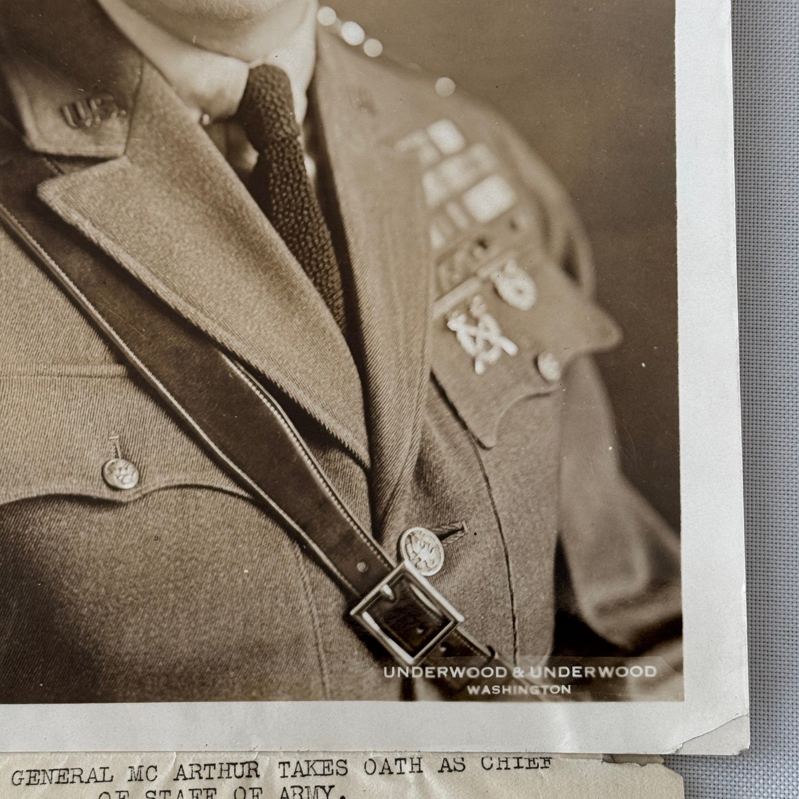 General Douglas MacArthur Underwood Press Photograph 1930 United States Army