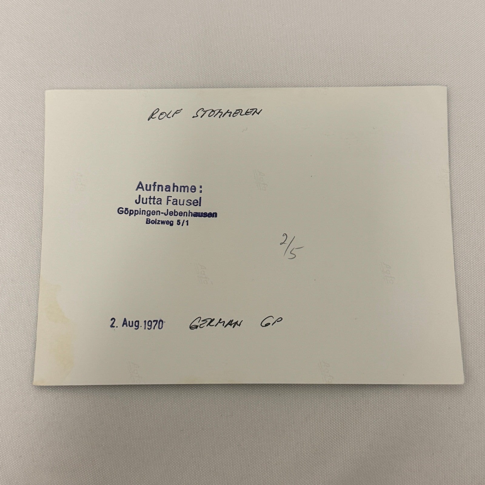 Vintage Racing Photo 1970 German Grand Prix Rolf Stommelen Motorsport Photograph