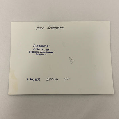 Vintage Racing Photo 1970 German Grand Prix Rolf Stommelen Motorsport Photograph