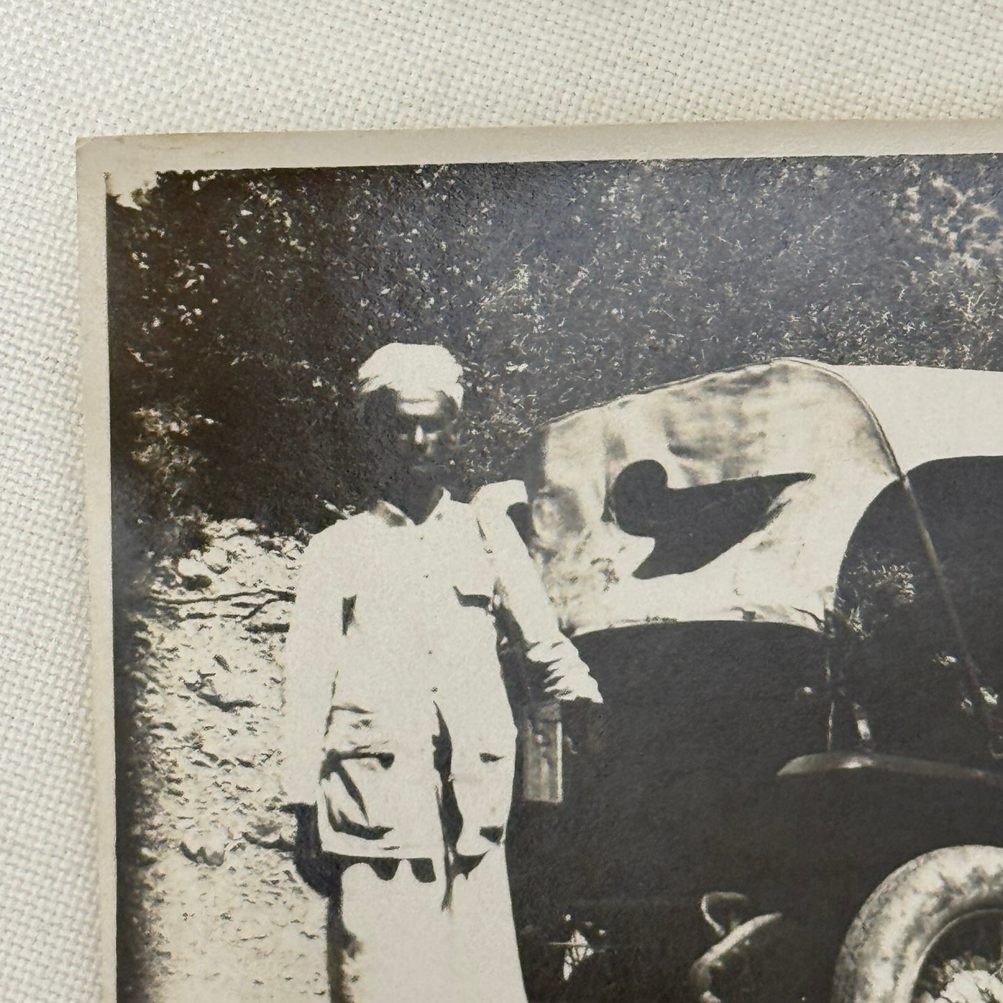Vintage Photo Photograph Print People with Early Automobile Car