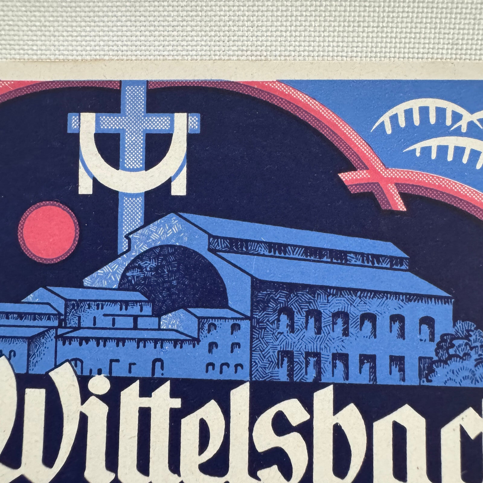 Vintage Travel Luggage Label Hotel Wittelsbach Oberammergau German Germany