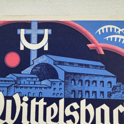 Vintage Travel Luggage Label Hotel Wittelsbach Oberammergau German Germany