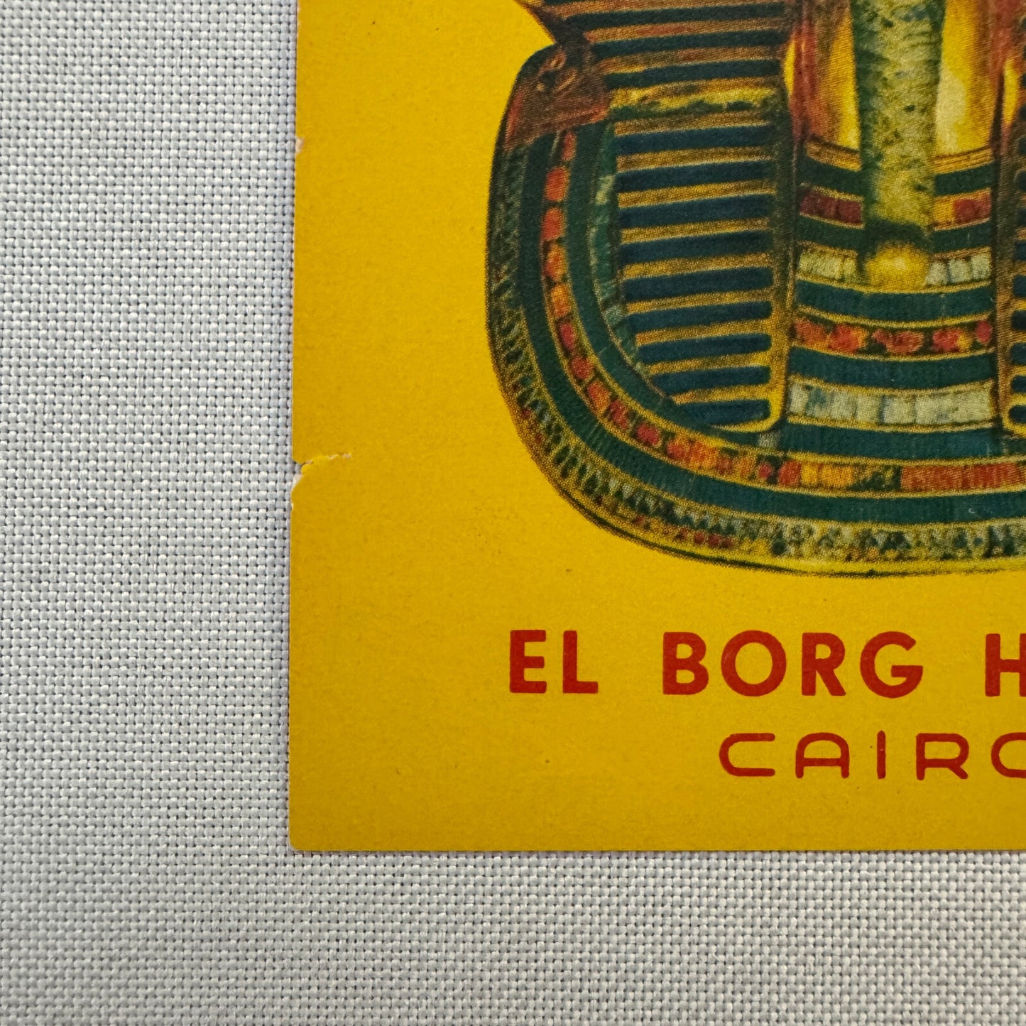 Vintage Hotel Travel Luggage Label El Borg Hotel Cairo Egypt Egyptian
