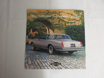 1982 Chevrolet Chevy Monte Carlo Sales Brochure Catalog