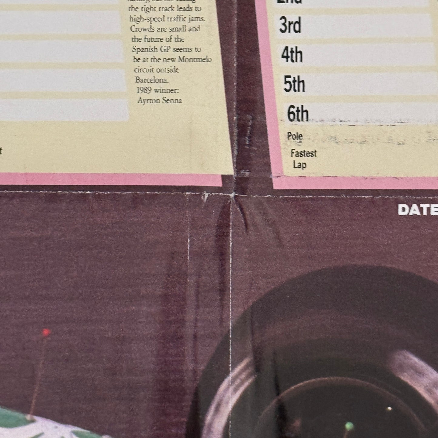 1990 Formula One Grand Prix Racing Calendar Poster Benetton Ford Nelson Piquet