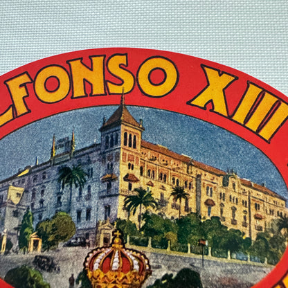 Vintage Hotel Alfonso XIIII Sevilla Spain Travel Luggage Label