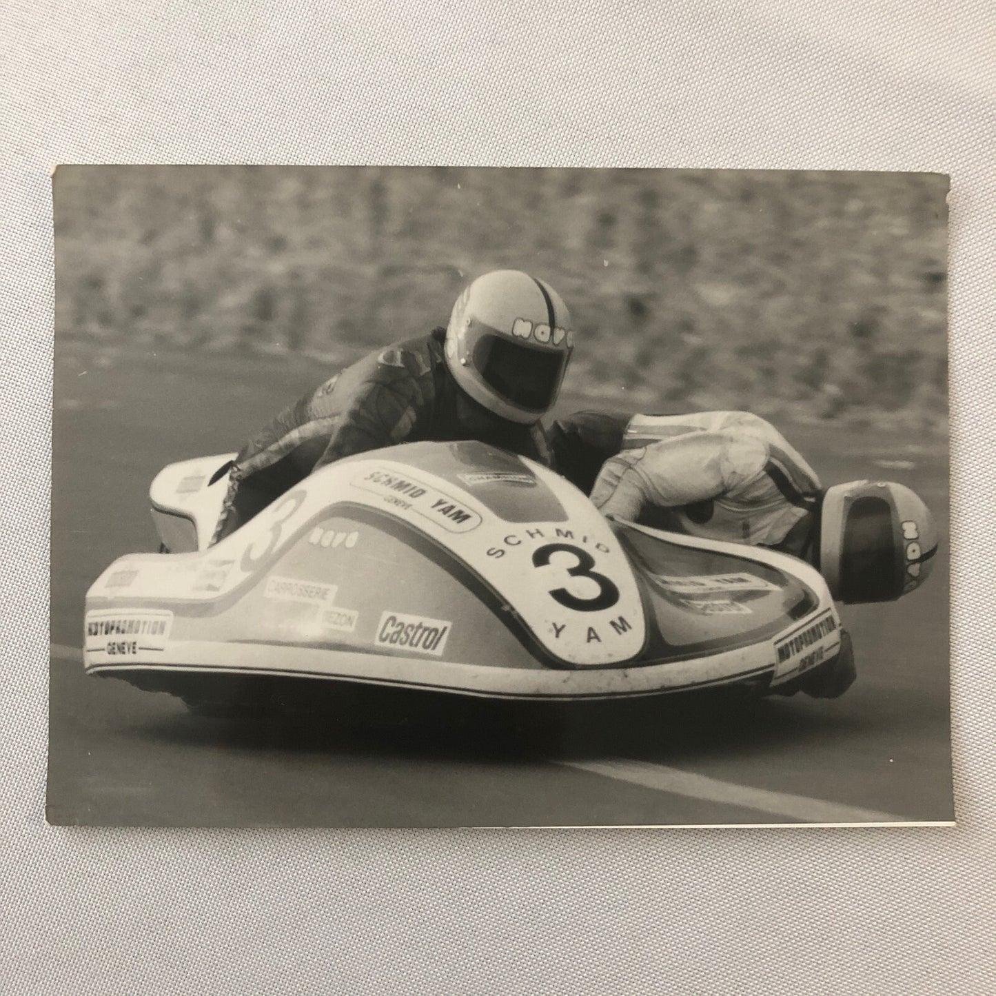 Vintage Motorcycle Racing Photo Photograph Print Germany Sidecar Side Car