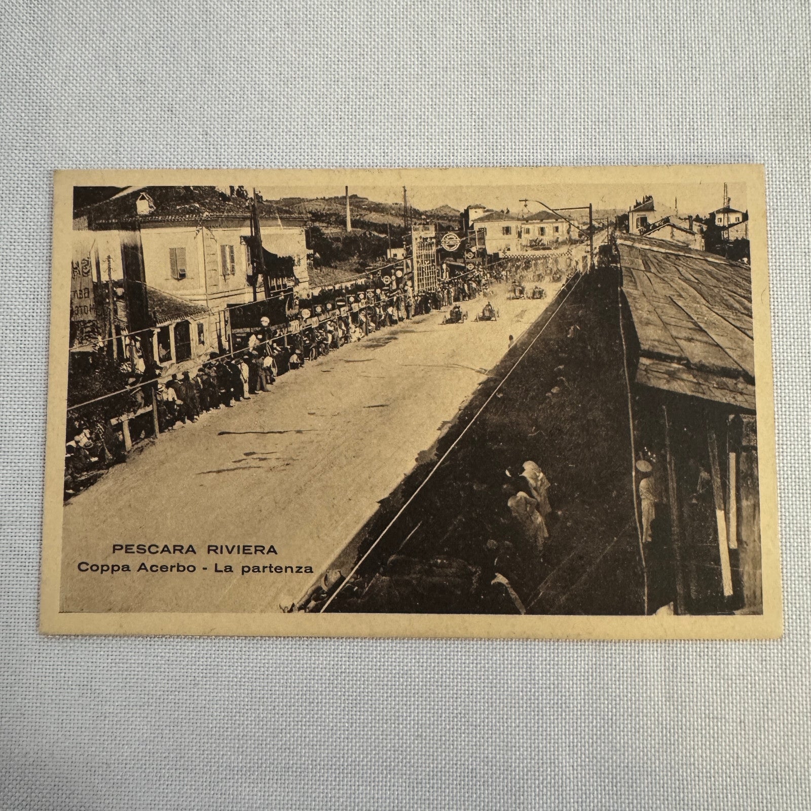 Vintage Racing Car Postcard Post Card Pescara Riviera Coppa Acerbo La Partenza
