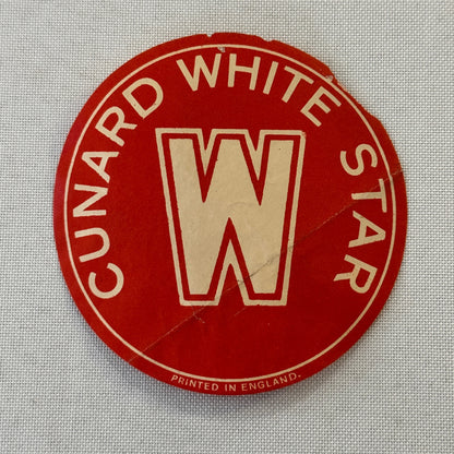 Vintage Cunard White Star Line Ship Boat Label