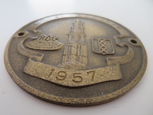 1957 Regionale Automobielsport Club West Kris Kras Rit Car Club Rally Badge 