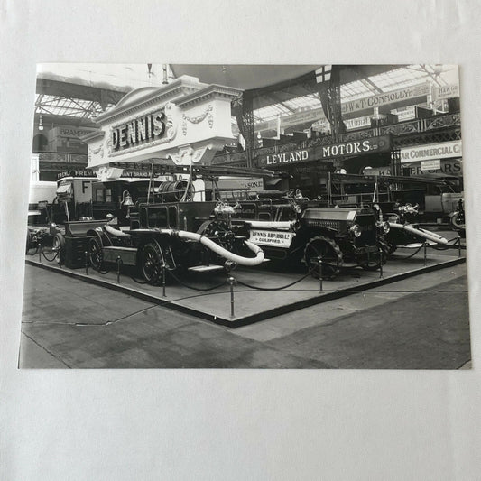 Antique Museum Photo Photograph Print Fire Truck in Museum Leyland Motors Sign +