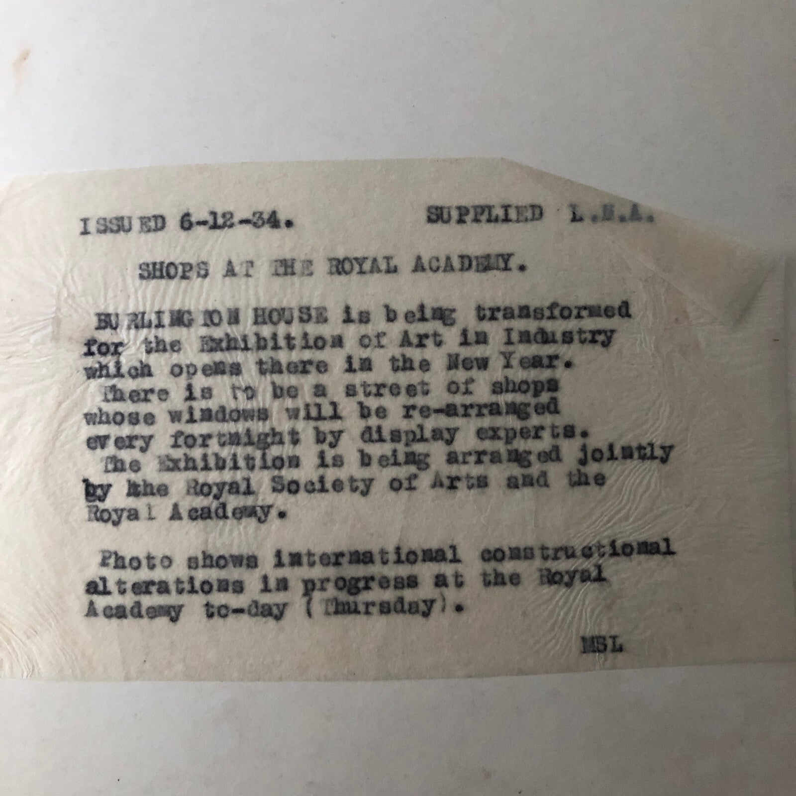 Vintage Press Photo Photograph 1934 Burlington House Art Exhibition London UK