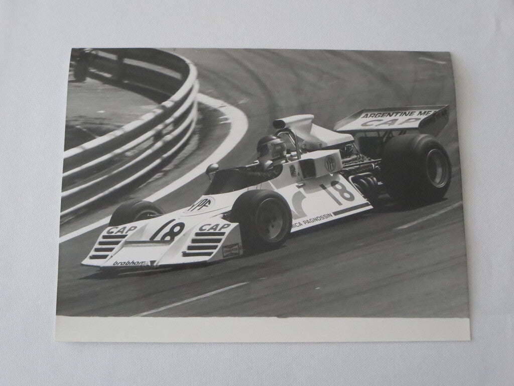 Vintage 1973 Spanish Grand Prix Photograph Photo - Carlos Reutemann Brabham 