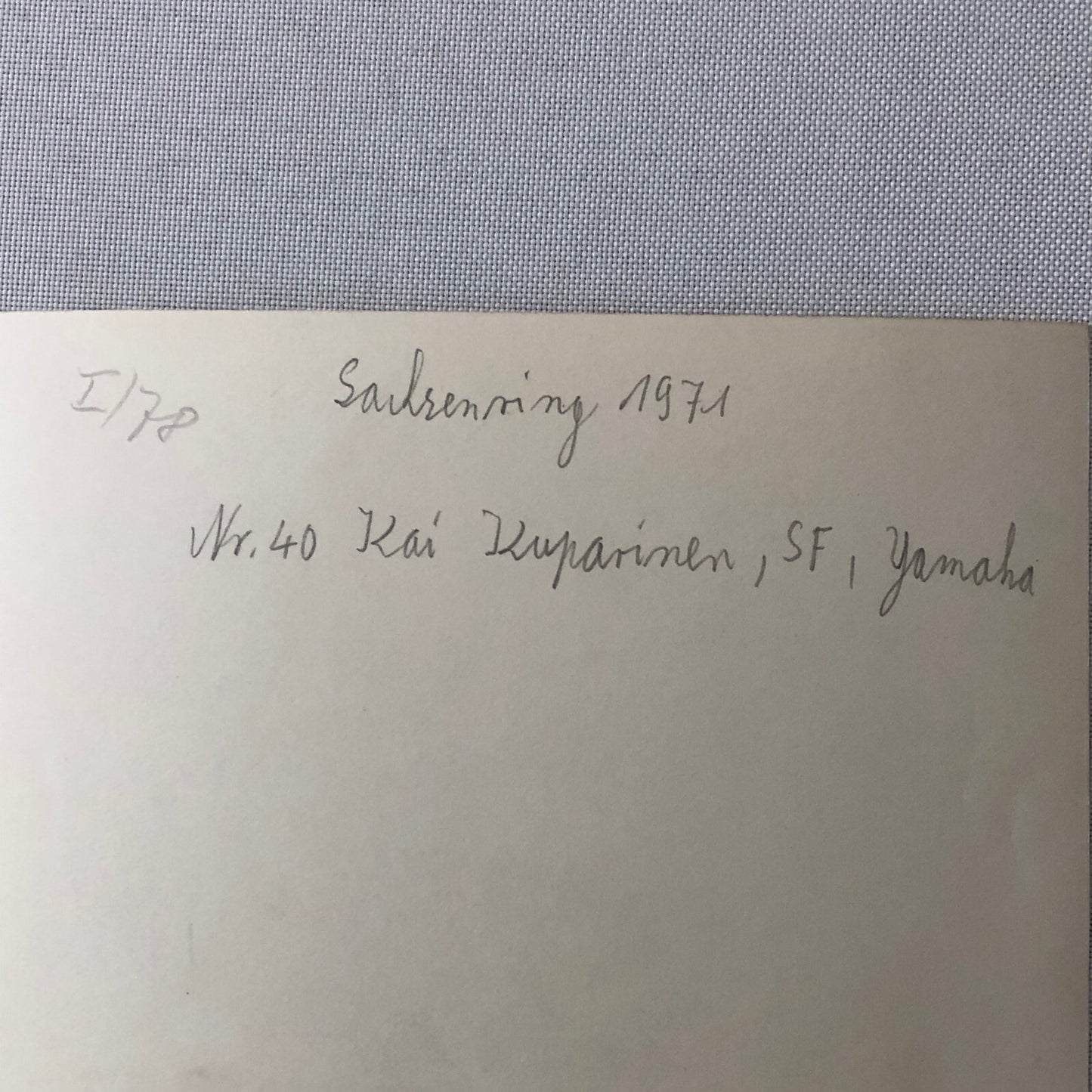 Vintage Motorcycle Racing Photo photograph Rider Kai Kuparinen Yamaha 1971