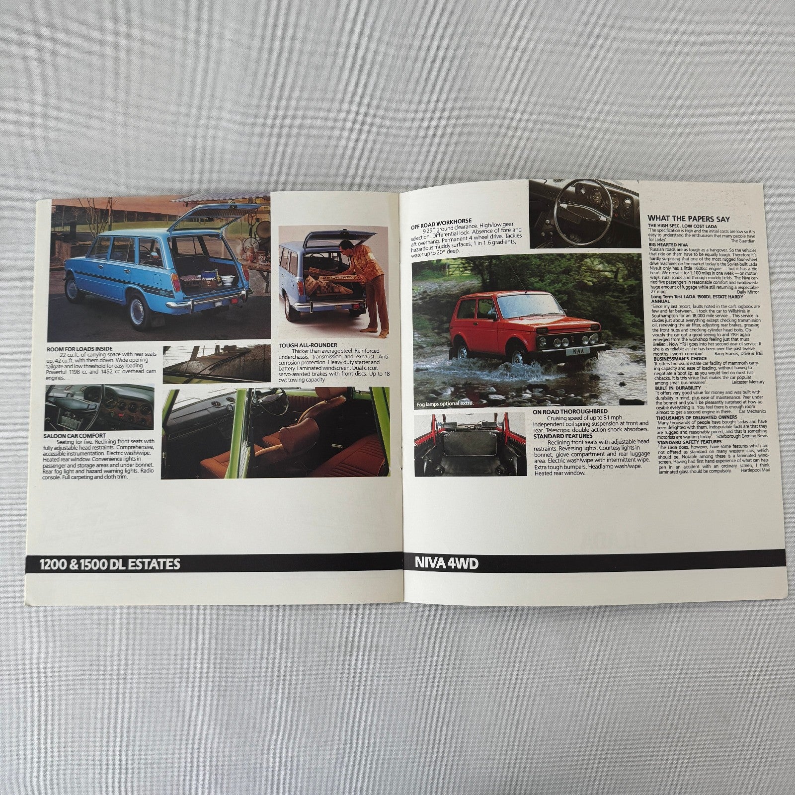 1984 Lada Car Sales Brochure Catalog 1200 1500 GLS Riva Estate Niva 4x4 UK