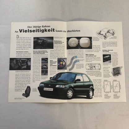 Suzuki Baleno Hatchback Car Sales Brochure Catalog 1.3 1.6 GL GS GERMAN TEXT