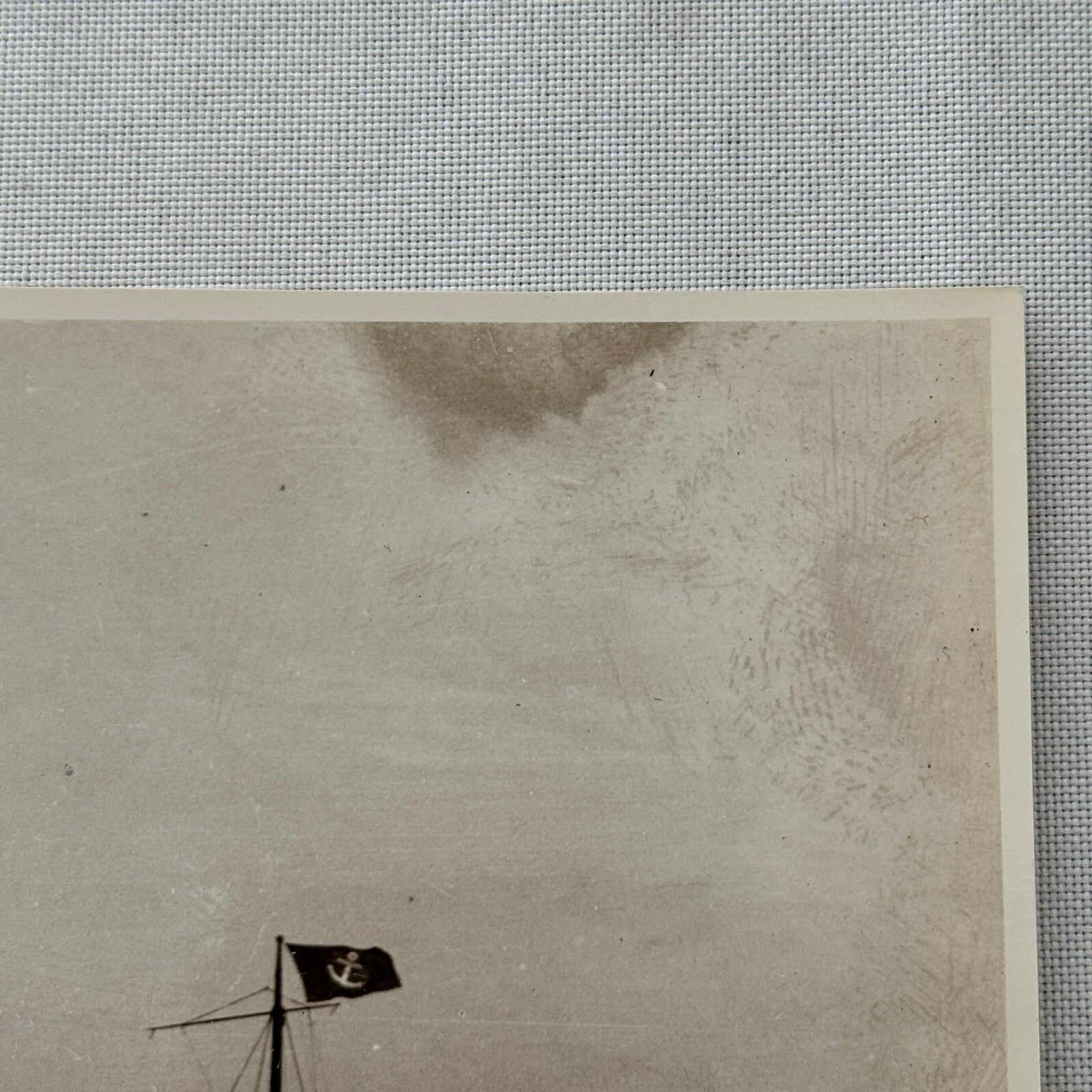 Vintage Ship Boat Photo Photograph Print Webster & Stevens Photo Admiral Sampson