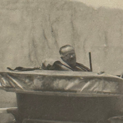 Antique Car Automobile Man Woman Italian Real Photo Postcard RPPC Photograph