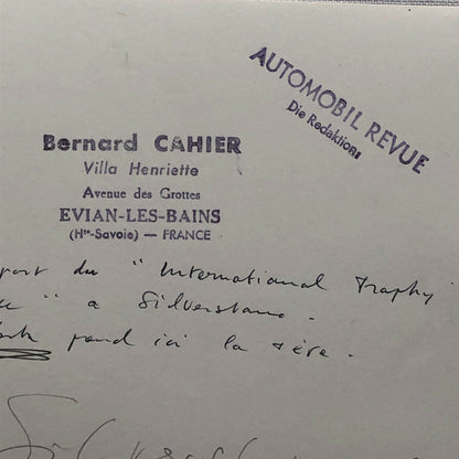 Vintage 1962 Silverstone Trophy Grand Prix Racing Photo Bernard Cahier Jim Clark