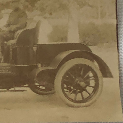 Antique Photo Photograph Print Men in Early Automobile Car Vehicle Italian ? 