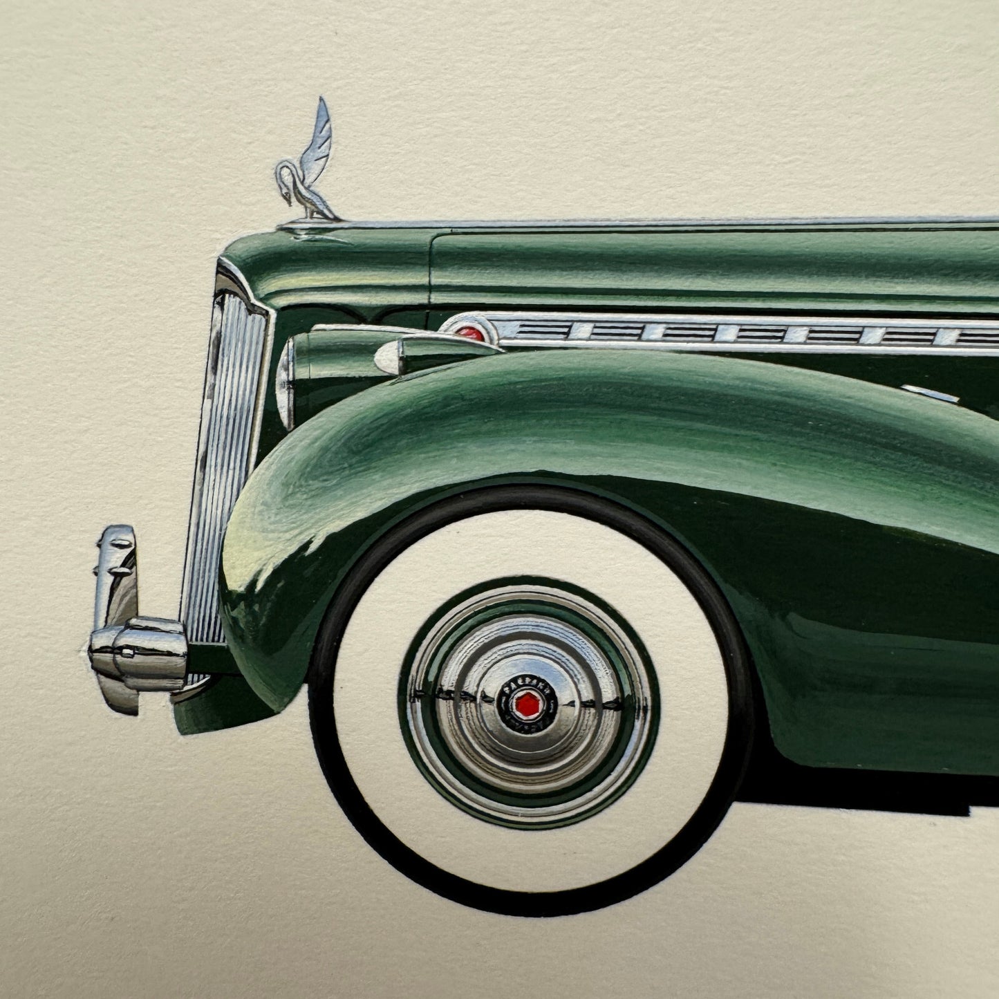 1940 Packard Custom Super 8 Convertible Victoria Car Illustration Art Drawing