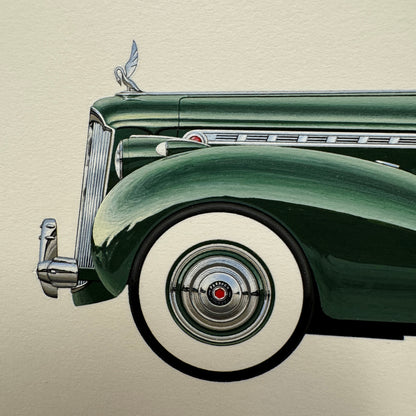 1940 Packard Custom Super 8 Convertible Victoria Car Illustration Art Drawing