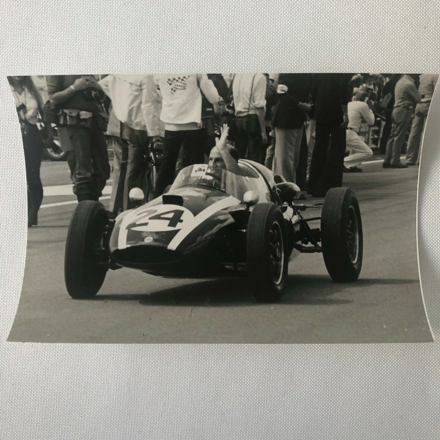 Vintage Photo Photograph of Racing Driver Stirling Moss in Grand Prix Car 
