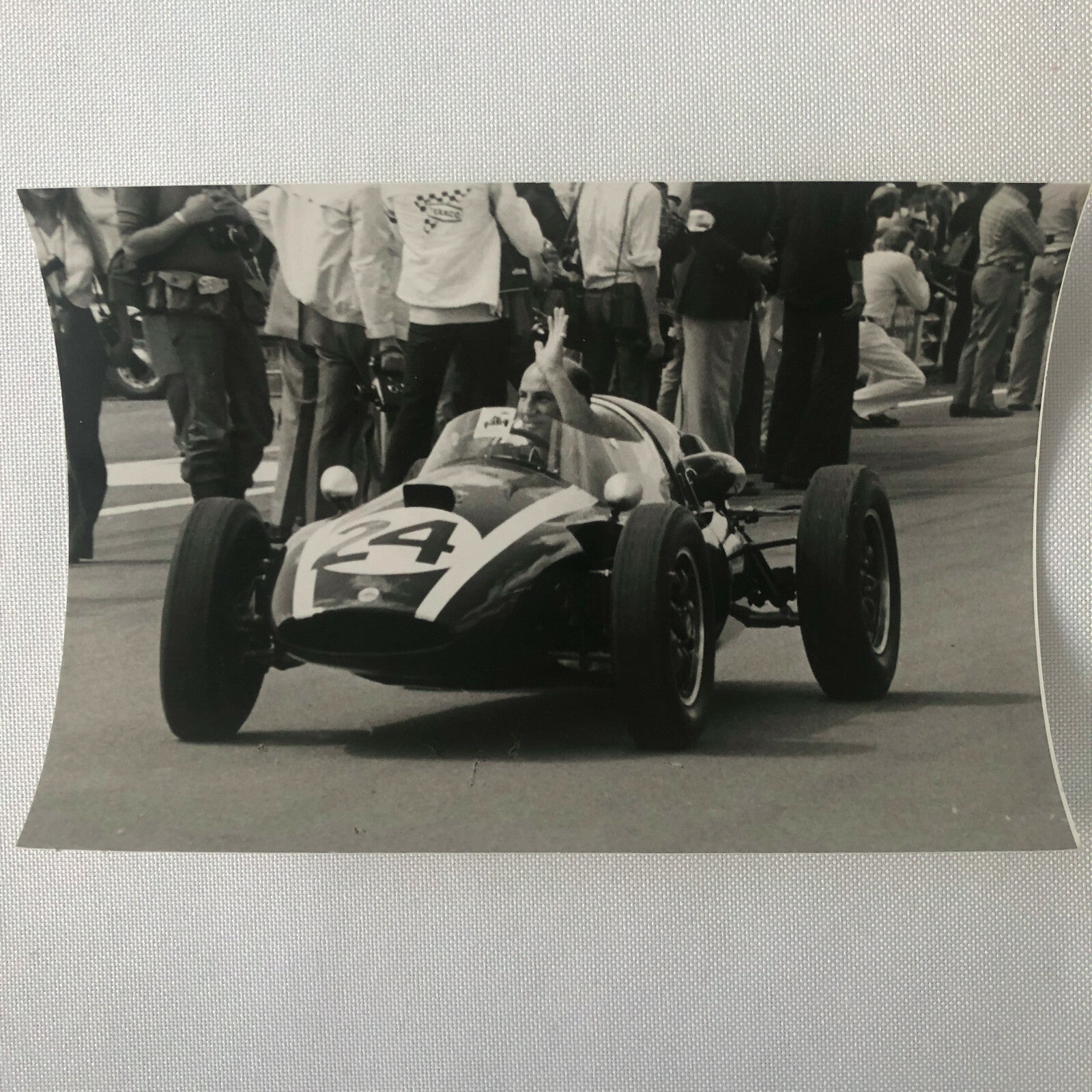Vintage Photo Photograph of Racing Driver Stirling Moss in Grand Prix Car 