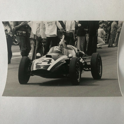 Vintage Photo Photograph of Racing Driver Stirling Moss in Grand Prix Car 