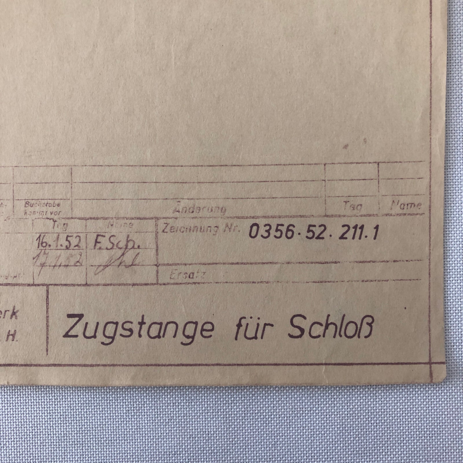 Vintage Porsche Reutter & Co Coachbuilder Factory Part Blueprint Document German